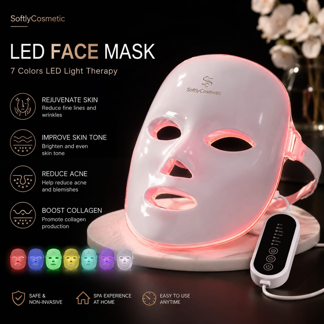 SoftlyCosmetic™ LED Light Therapy Mask